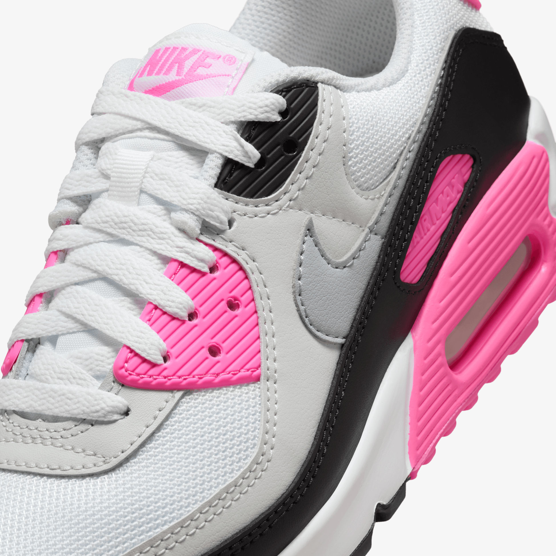 Nike AIR MAX 90 WHITE/WOLF GREY-PINK GLOW-BLACK