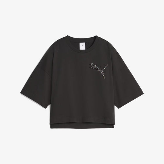 Puma | SWAROVSKI CRYSTALS TEE  { BLACK