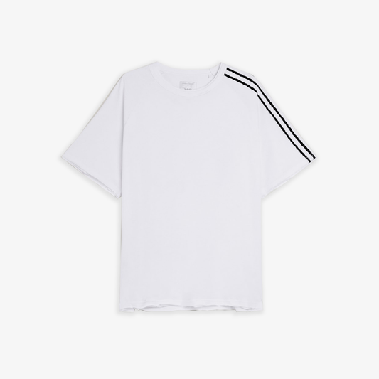Y-3 | RAW EDGE 3 STRIPES SHORT SLEEVE TEE { CHALK WHITE
