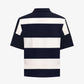 ALMOST GODS | ALPHA CROSS WOVEN STRIPED POLO { NAVY/WHITE