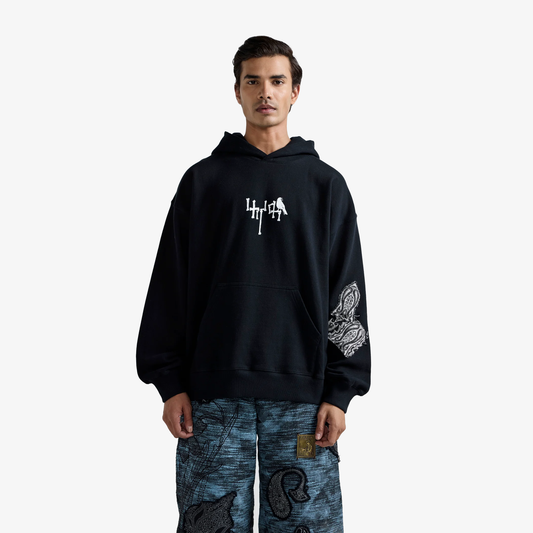 F A R A K | NAADAN PARINDEY HOODIE { BLACK