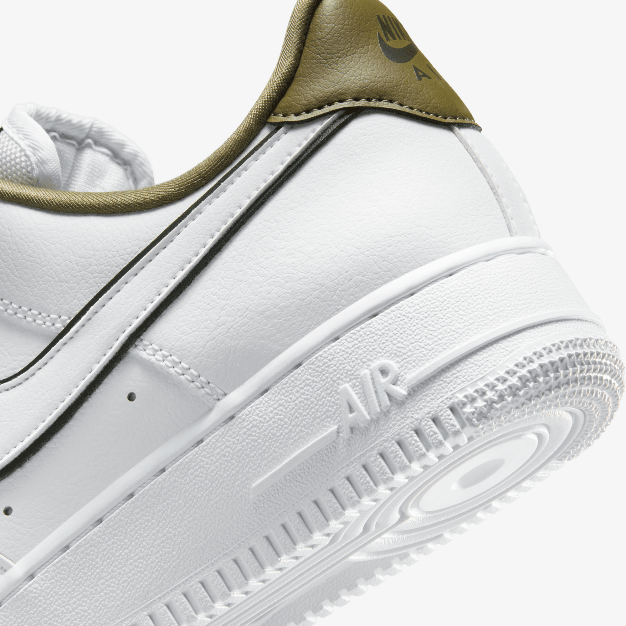 nike air force 1 07 trainers medium olive white gum