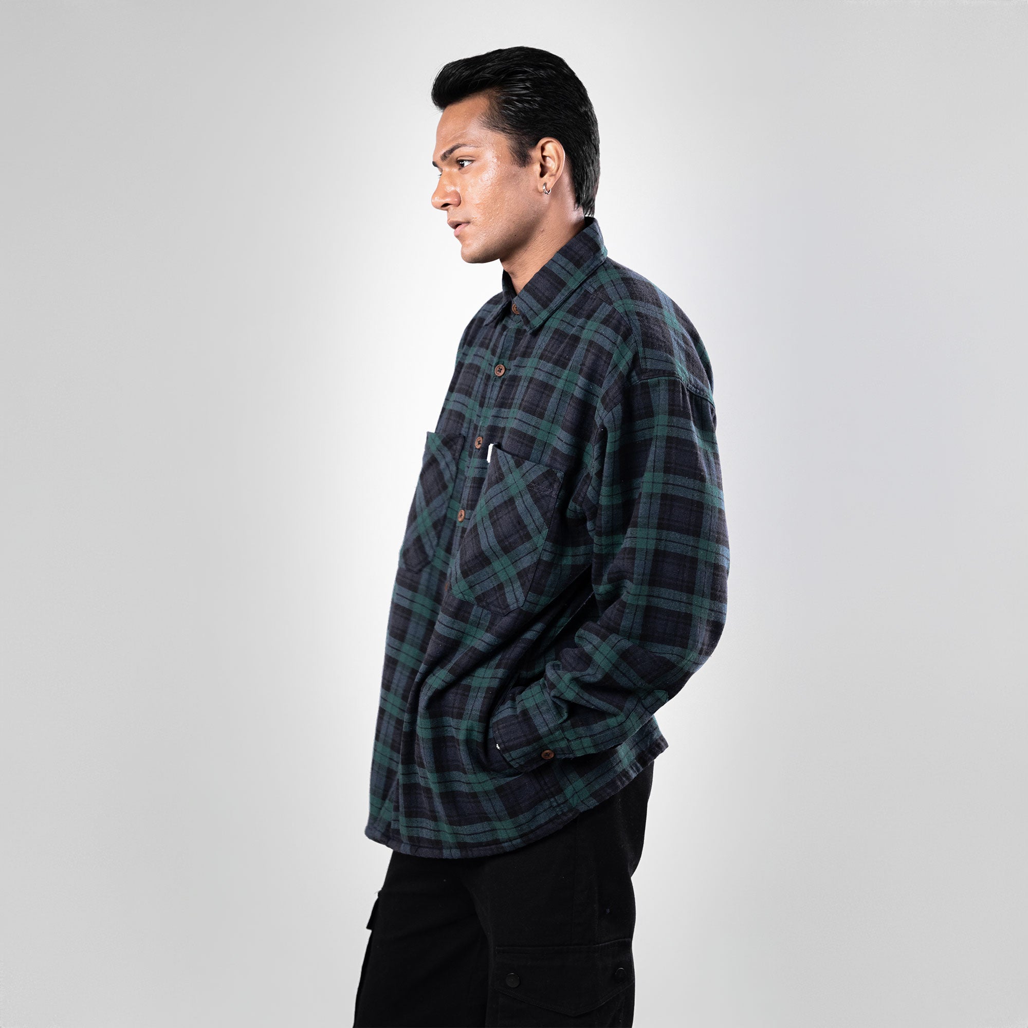 美品 GREENCLOTHING WOOL FLANNEL SHIRTS SUPERKICKS | FLANNEL SHIRT { FOREST GREEN – Superkicks