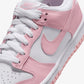 Nike | DUNK LOW { WHITE/MED SOFT PINK-WHITE-WHITE