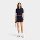 SPORTY & RICH | SERIF LOGO MINI CABLE SKIRT { NAVY
