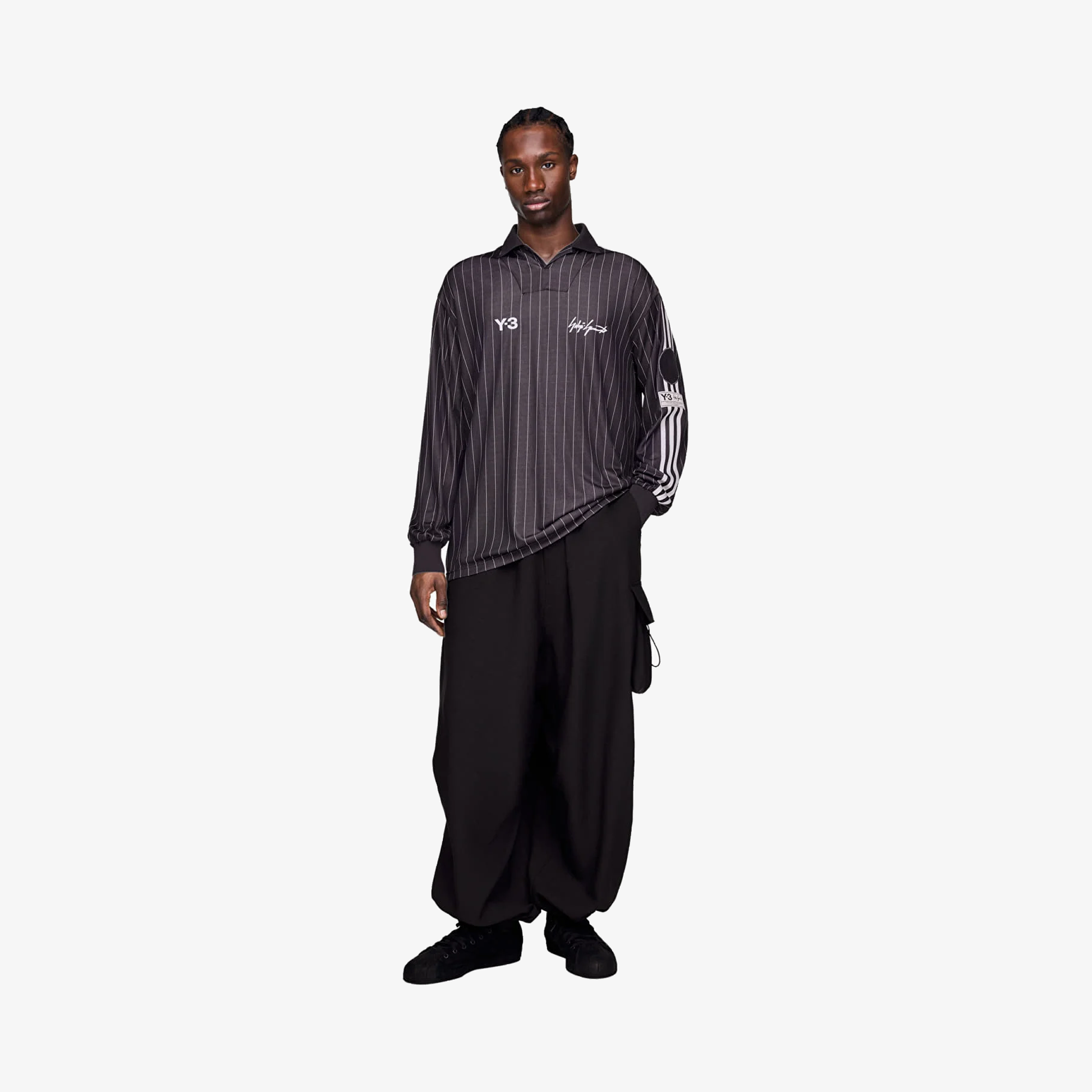 Y-3 | Y-3 ZINEDINE ZIDANE SOCCER LONG SLEEVE JERSEY { BLACK