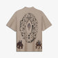 F A R A K | BARAAT BLOCK PRINTED TSHIRT { BEIGE BROWN