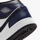 JORDAN | AIR JORDAN 1 MID { WHITE/TECH GREY-COLLEGE NAVY-WHITE