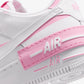 NIKE | AIR FORCE 1 SHADOW { WHITE/WHITE-PINK RISE-METALLIC SILVER