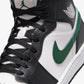 JORDAN | AIR JORDAN 1 MID { BLACK/SUMMIT WHITE-GORGE GREEN