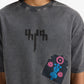 F A R A K | JAROKHA BLOCK PRINT T-SHIRT { GREY/GREY
