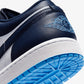 JORDAN | AIR JORDAN 1 LOW { MIDNIGHT NAVY/UNIVERSITY BLUE-WHITE