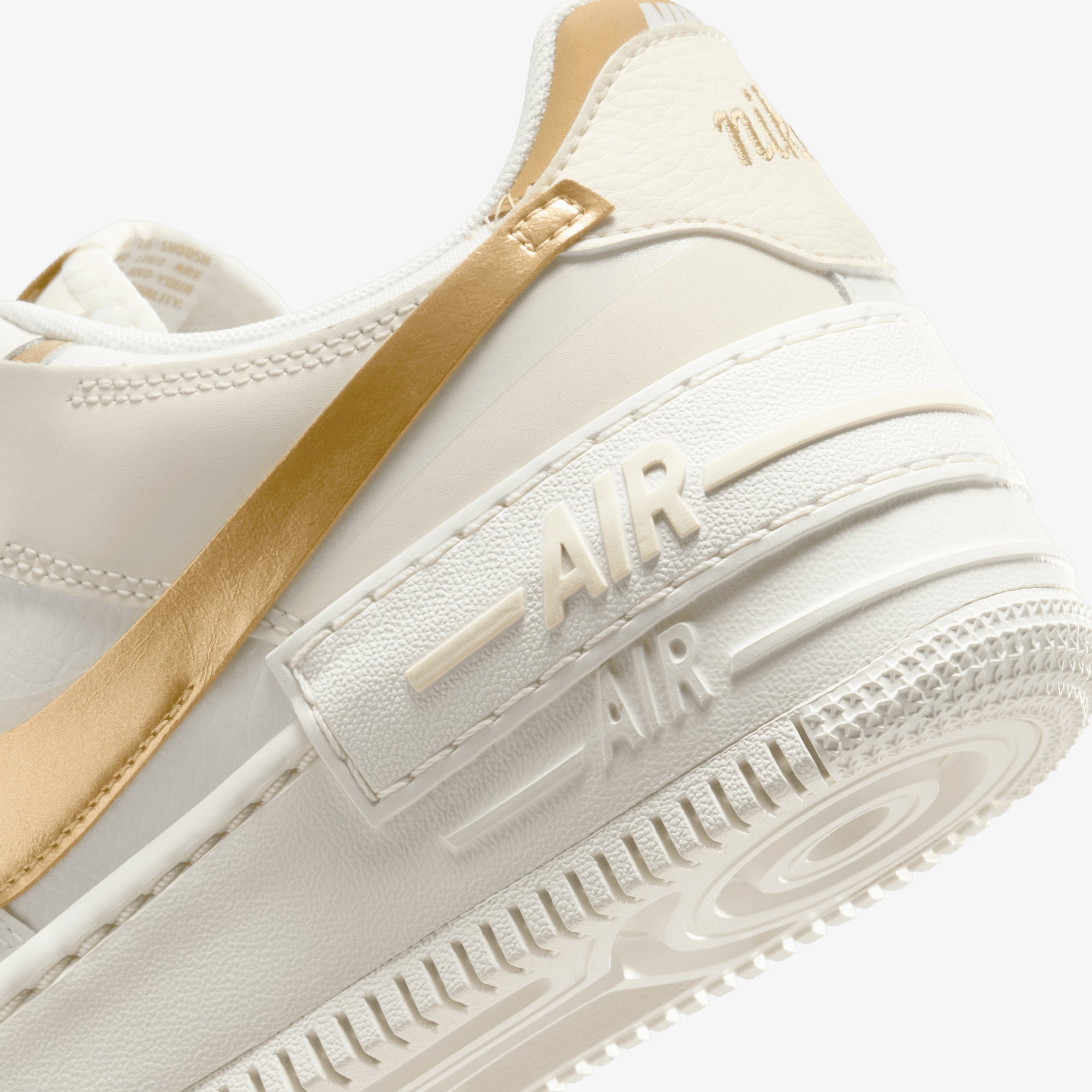 air force 1 white silver gold