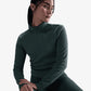 NIKE | SLIM LONG-SLEEVE COZY FLEECE 1/2-ZIP TOP { VINTAGE GREEN/BICOASTAL