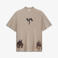 F A R A K | BARAAT BLOCK PRINTED TSHIRT { BEIGE BROWN