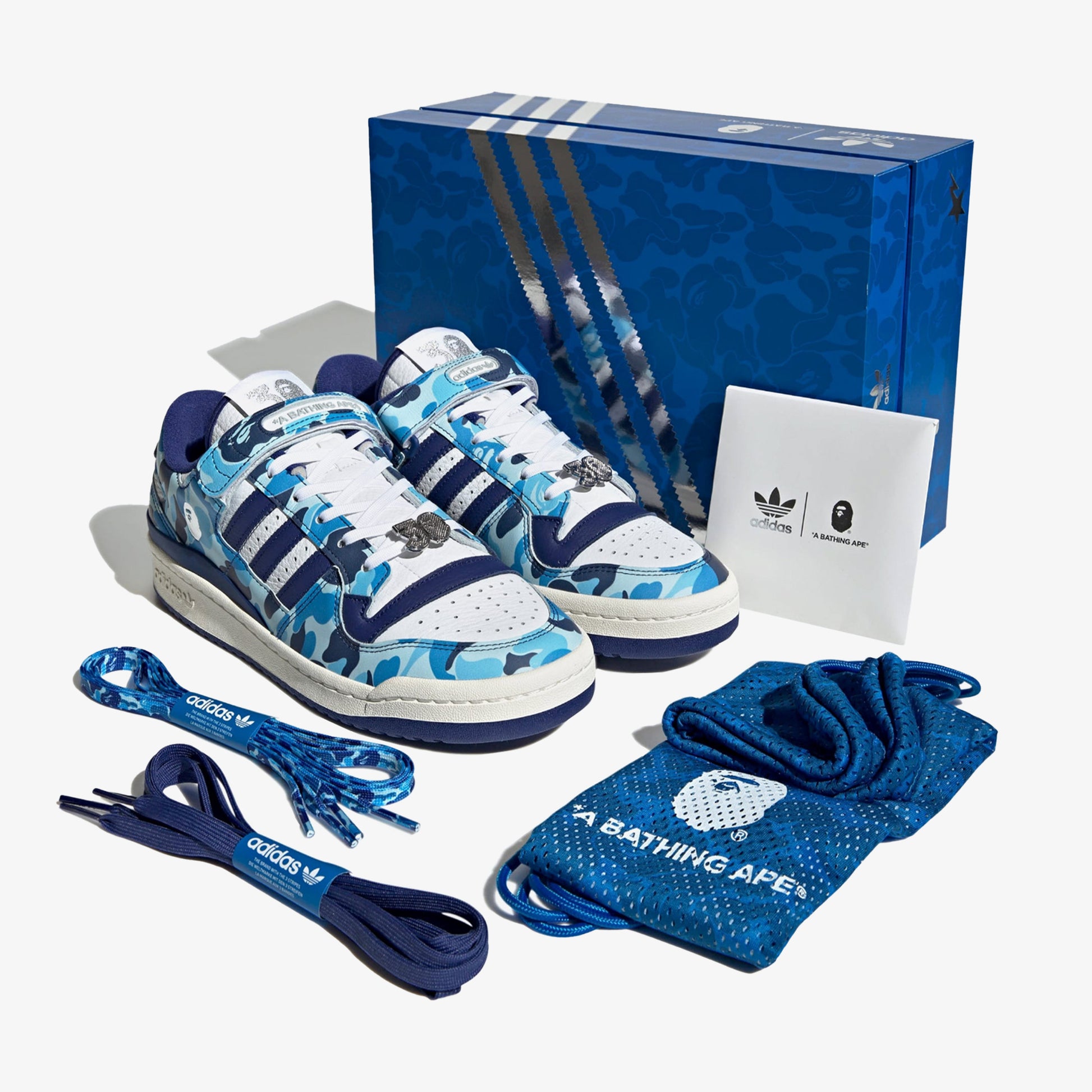 Adidas Originals FORUM 84 BAPE LOW CLOUD WHITE/CORE WHITE/METALLIC SILVER