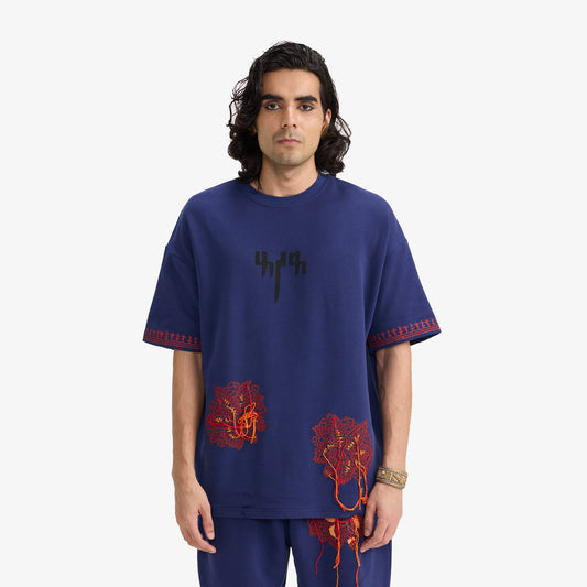 F A R A K | TOXIC LOVE HANDMADE T-SHIRT { BLUE/BLUE