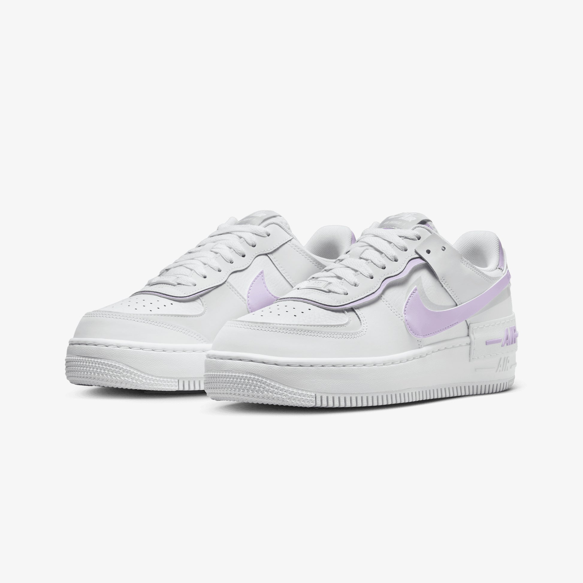 NIKE AIR FORCE SHADOW WHITE/LILAC BLOOM-PHOTON DUST-WHITE