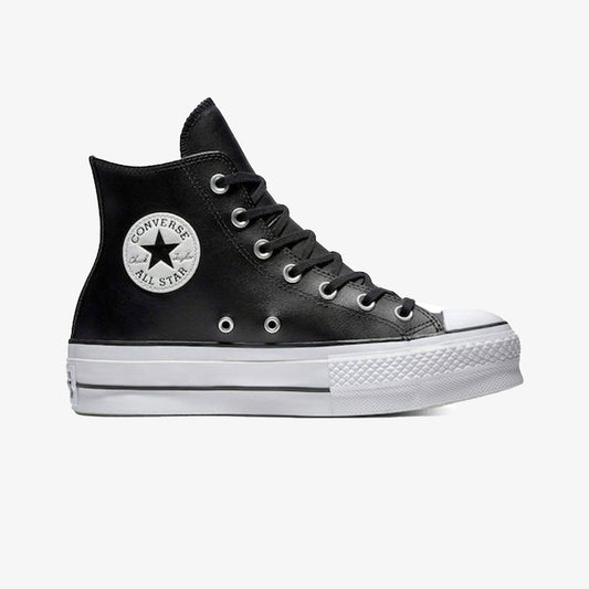 Converse | CHUCK TAYLOR ALL STAR LEATHER PLATFORM HI { BLACK/WHITE