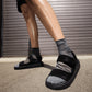 Nike | CALM SANDALS  { BLACK/BLACK-BLACK
