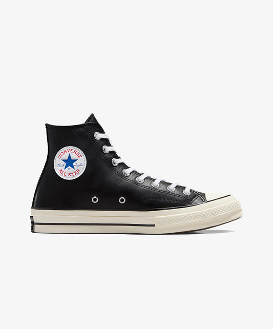 Converse | CHUCK 70 LEATHER SEASONAL  { BLACK/WHITE