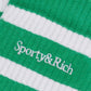 SPORTY & RICH | SERIF LOGO SOCKS { VERDE/WHITE