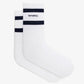 SPORTY & RICH | SERIF LOGO SOCKS { WHITE/NAVY