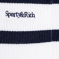SPORTY & RICH | SERIF LOGO SOCKS { WHITE/NAVY