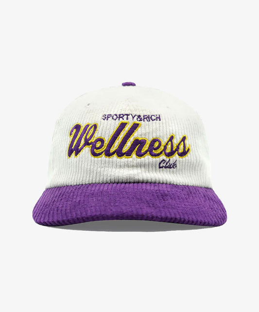 SPORTY & RICH | DRAFT CORDUROY CAP { WHITE