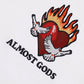ALMOST GODS | BURNING HEART BOXY TEE { WHITE