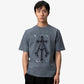 ALMOST GODS | ALPHA CROSS SPRAY PAINT TEE { GREY
