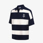 ALMOST GODS | ALPHA CROSS WOVEN STRIPED POLO { NAVY/WHITE