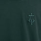 ALMOST GODS | ALPHA CROSS EMBROIDERED TEE { GREEN