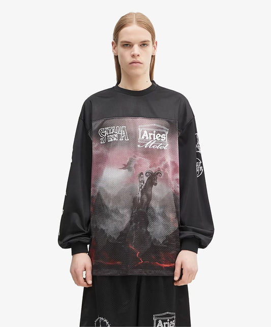 Aries | RAMSCAPE AIRTEX 1S TEE { BLACK/GREY