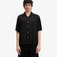 Aries | ANCIENT COLUMN SATIN VISCOSE HAWAIIAN SHIRT { BLACK
