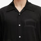 Aries | ANCIENT COLUMN SATIN VISCOSE HAWAIIAN SHIRT { BLACK