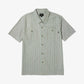 HUF | PARKER WORK SHIRT  { WHITE/GREEN