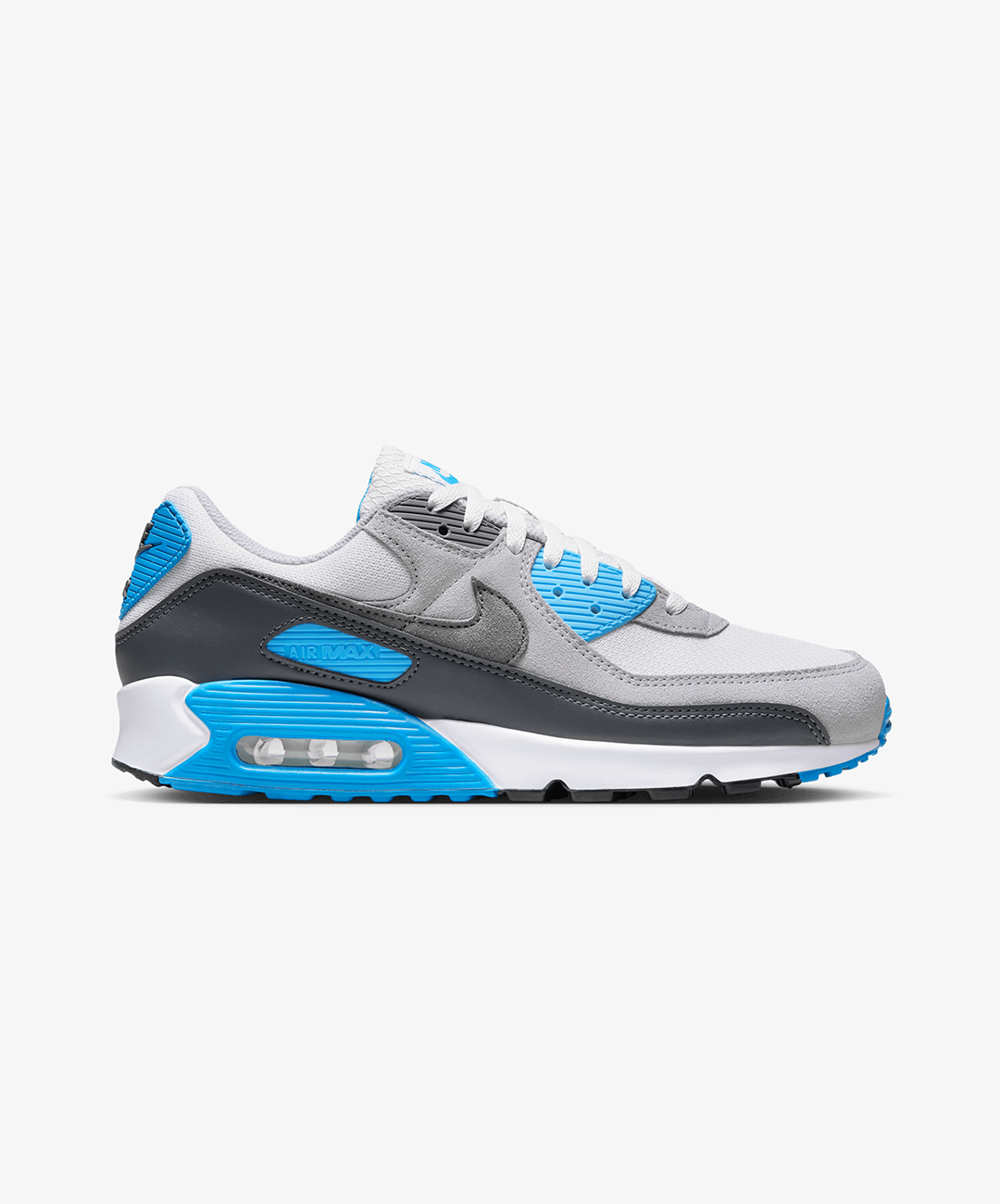 Nike | AIR MAX 90 { PLATINUM TINT/IRON GREY-BLUE LIGHTNING