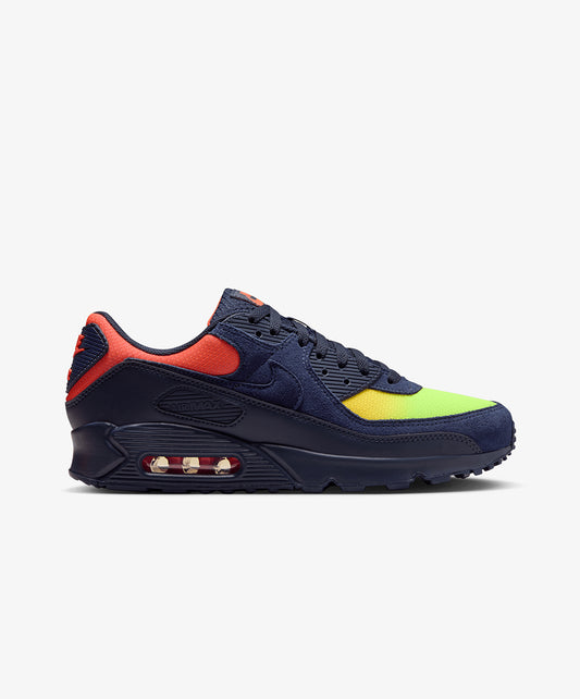Nike | AIR MAX 90 { LEMON VENOM/BLACKENED BLUE-HYPER CRIMSON