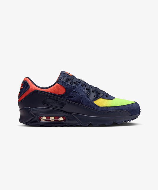 Nike | AIR MAX 90 { LEMON VENOM/BLACKENED BLUE-HYPER CRIMSON