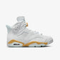 JORDAN | AIR JORDAN 6 RETRO "PEARL" { PURE PLATINUM/GLACIER BLUE-METALLIC GOLD