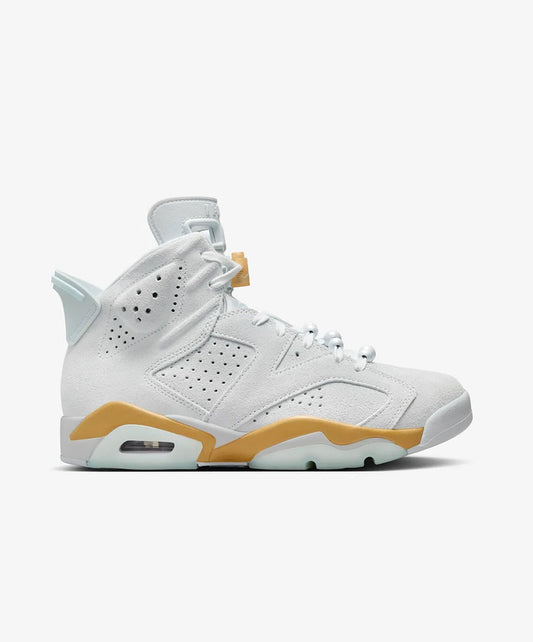 JORDAN | AIR JORDAN 6 RETRO "PEARL" { PURE PLATINUM/GLACIER BLUE-METALLIC GOLD