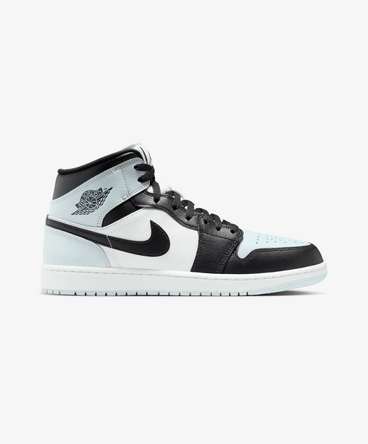 JORDAN | AIR JORDAN 1 MID { BLACK/SQUADRON BLUE-AURA-WHITE