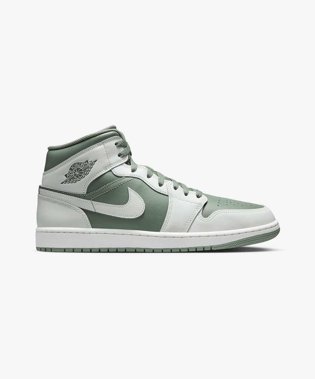 JORDAN | AIR JORDAN 1 MID { SUMMIT WHITE/VINTAGE LICHEN