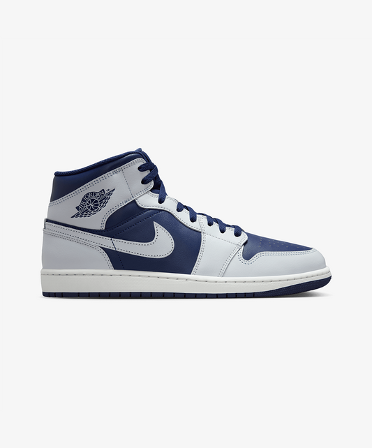 JORDAN | AIR JORDAN 1 MID { BLUE VOID/PURE PLATINUM-SUMMIT WHITE