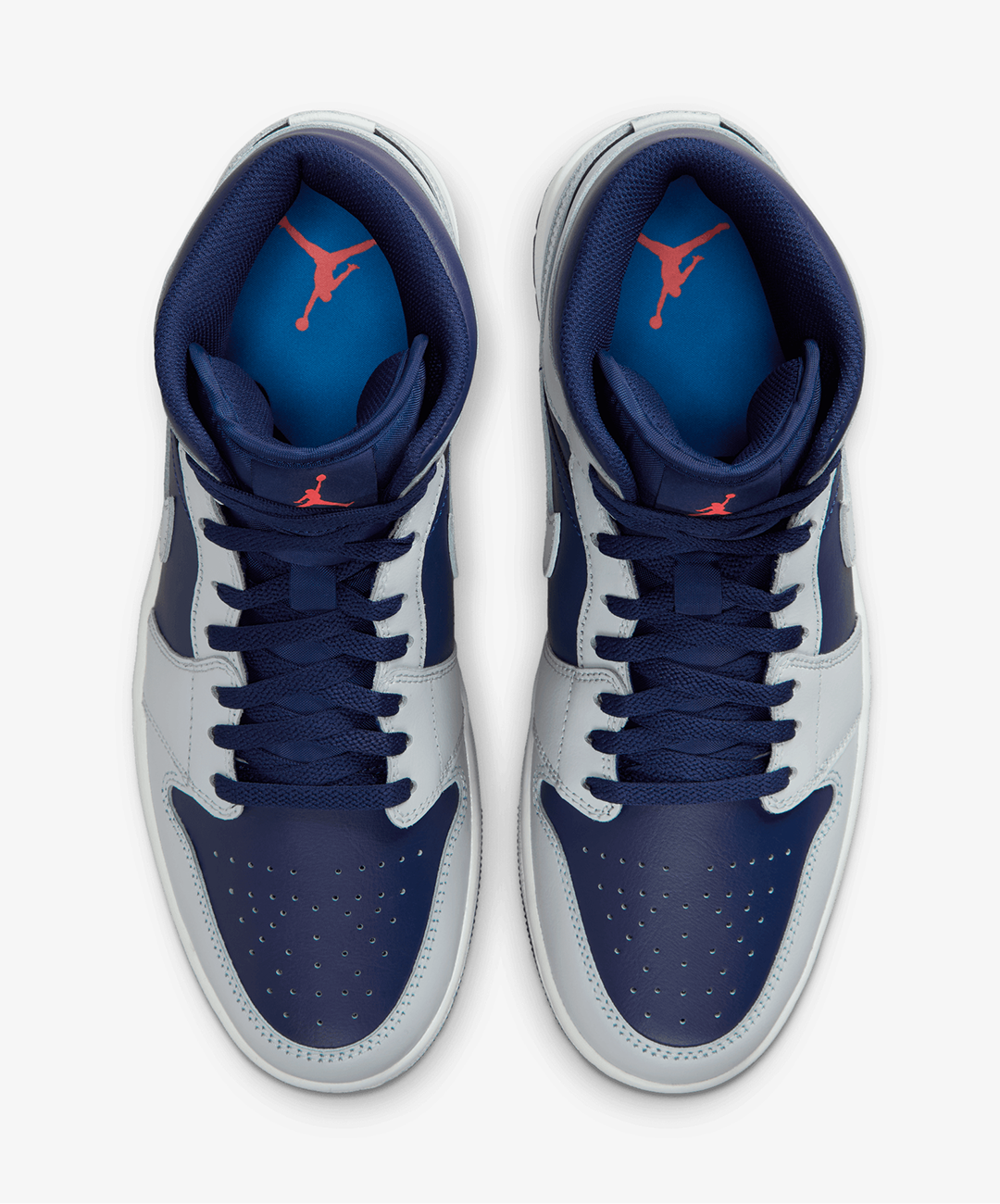 JORDAN | AIR JORDAN 1 MID { BLUE VOID/PURE PLATINUM-SUMMIT WHITE