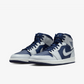 JORDAN | AIR JORDAN 1 MID { BLUE VOID/PURE PLATINUM-SUMMIT WHITE