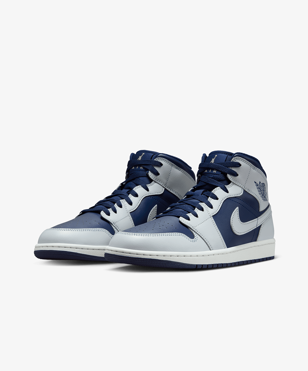 JORDAN | AIR JORDAN 1 MID { BLUE VOID/PURE PLATINUM-SUMMIT WHITE