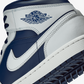 JORDAN | AIR JORDAN 1 MID { BLUE VOID/PURE PLATINUM-SUMMIT WHITE