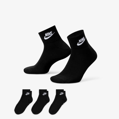 Nike | EVERYDAY ESSENTIAL ANKLE SOCKS (3PAIRS)  { BLACK/WHITE